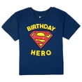 thumbnail image 1 of DC Comics Justice League Little Boys' Short Sleeve T-Shirt Navy Superman Birthday, 1 of 1