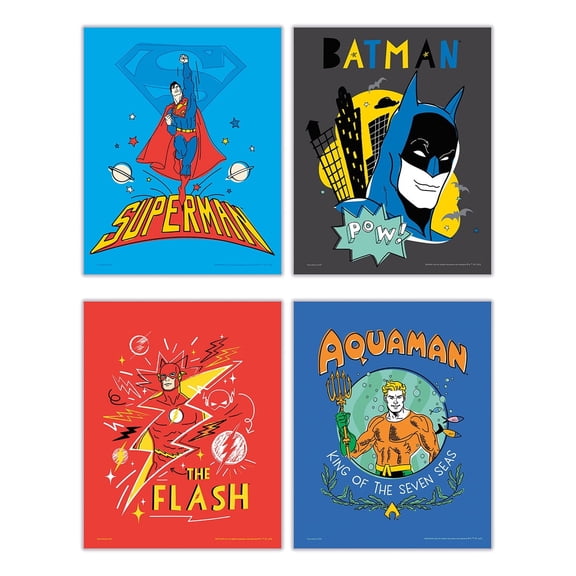 DC Comics (Justice League Men - Super Doodle) TrendyPrint Wall Art Set TP08100457