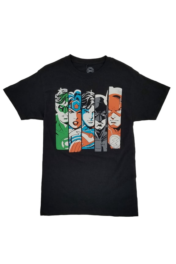 Justice League Mens Black Team-Up Graphic T-Shirt Small