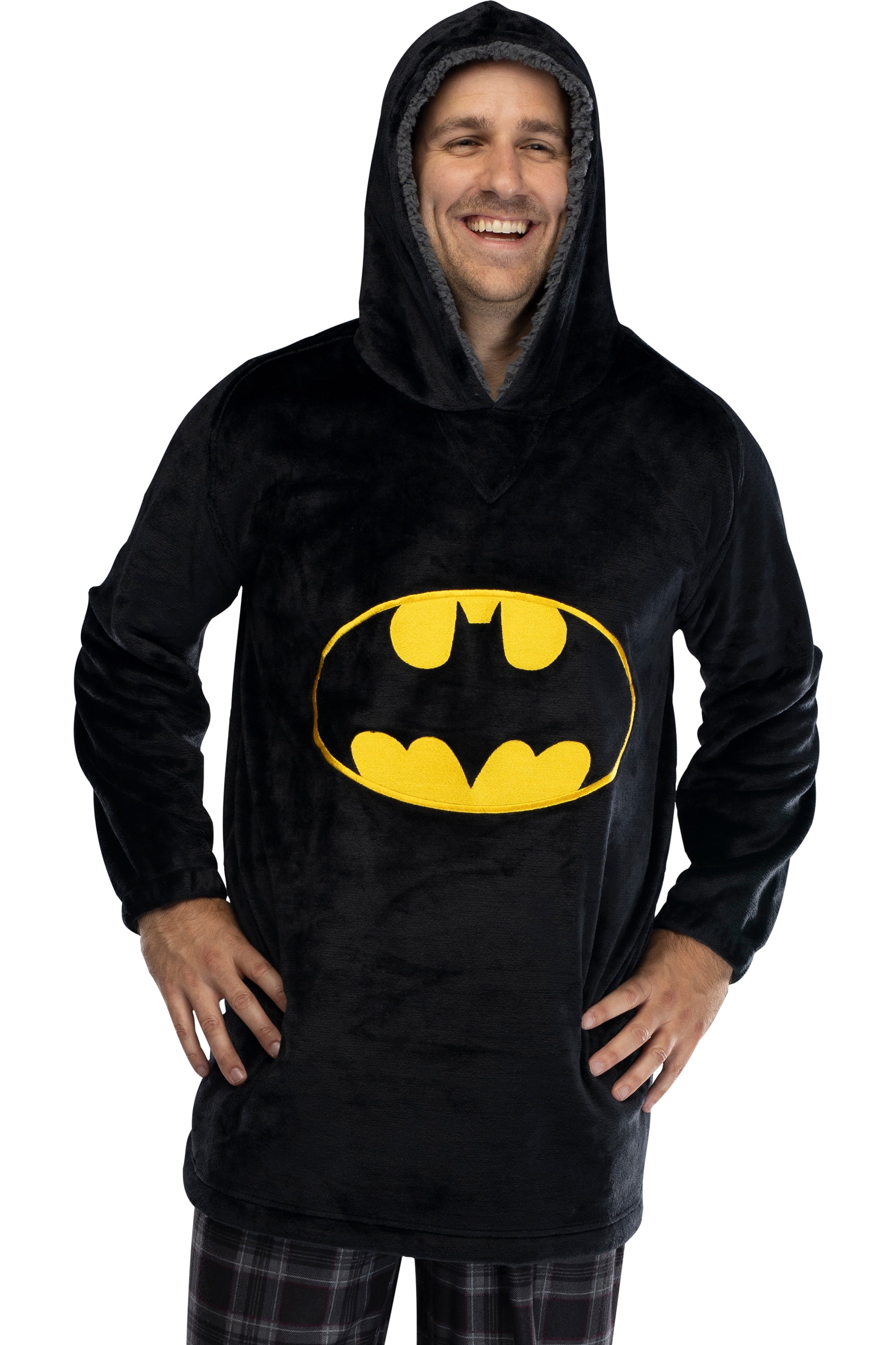 DC Comics Justice League Mens Oversized Sherpa Sweatshirt Lounge Hoodie Walmart