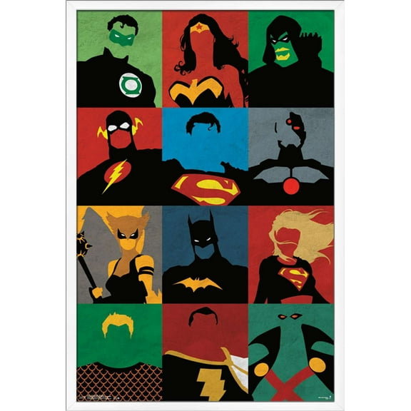 DC Comics - Justice League - Minimalist Wall Poster, 22.375" x 34", Framed