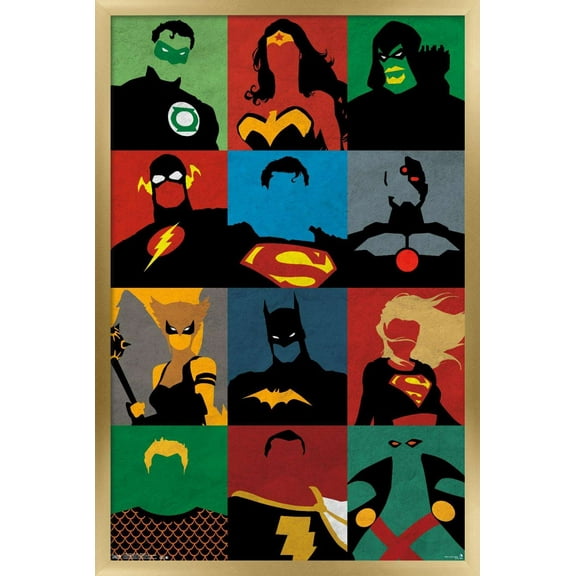 DC Comics - Justice League - Minimalist Wall Poster, 22.375" x 34", Framed