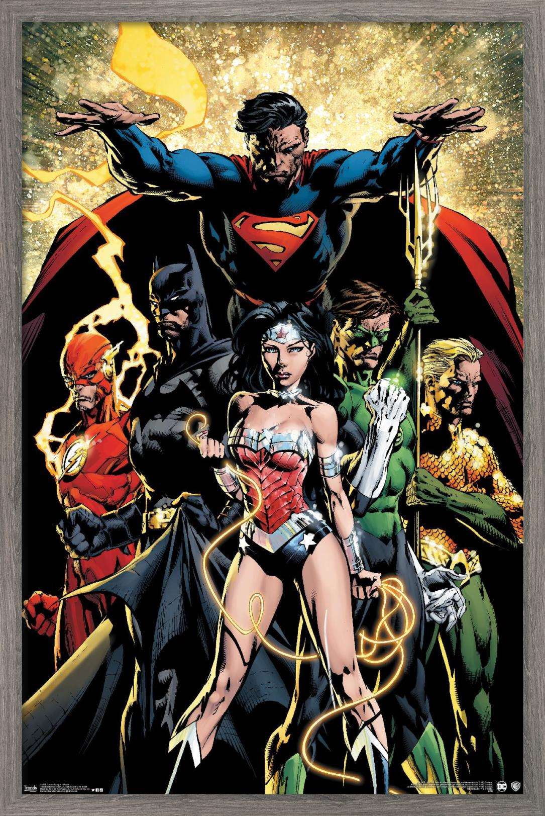 DC Comics - Justice League - Power Wall Poster, 14.725" x 22.375", Framed