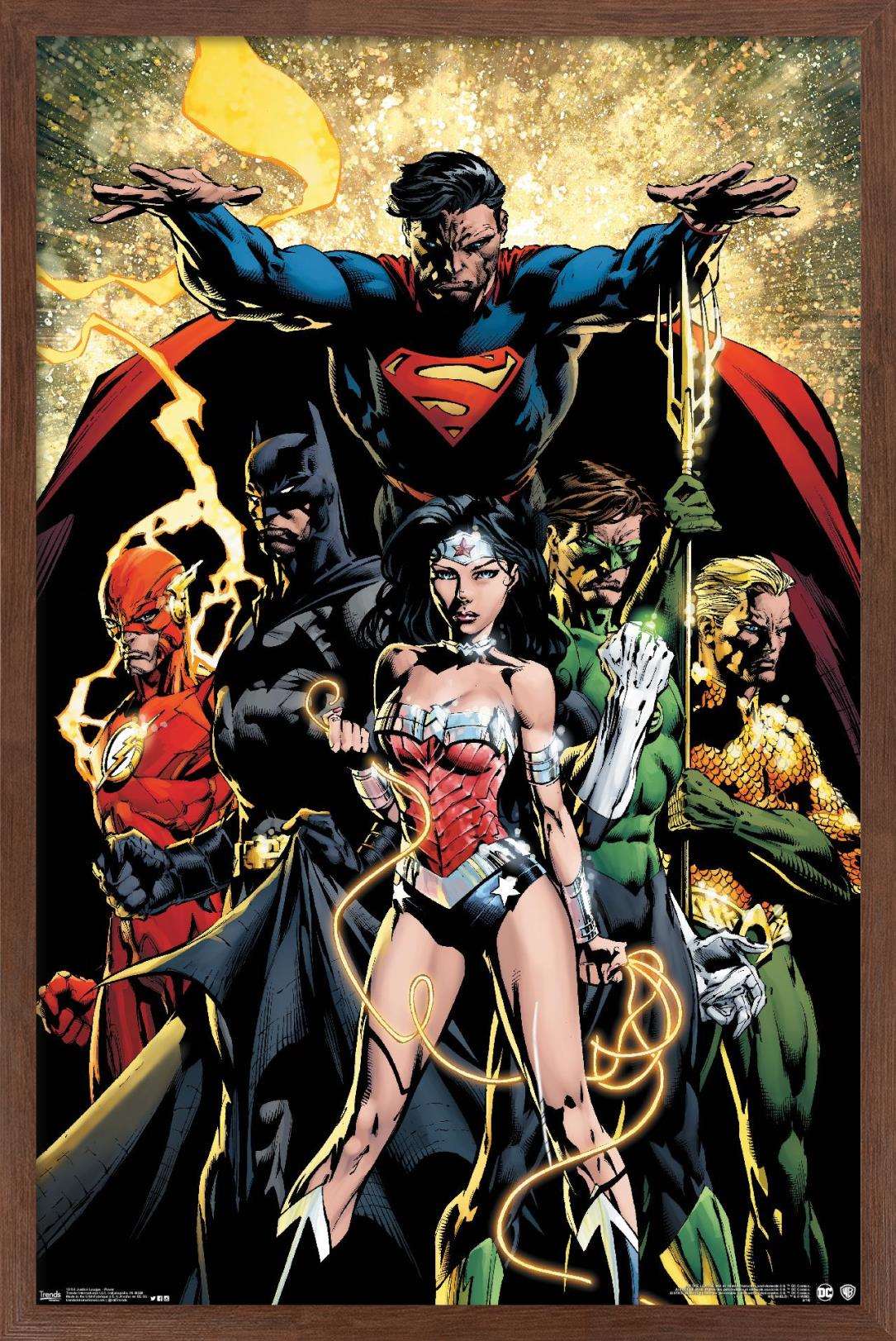DC Comics - Justice League - Power Wall Poster, 14.725" x 22.375", Framed