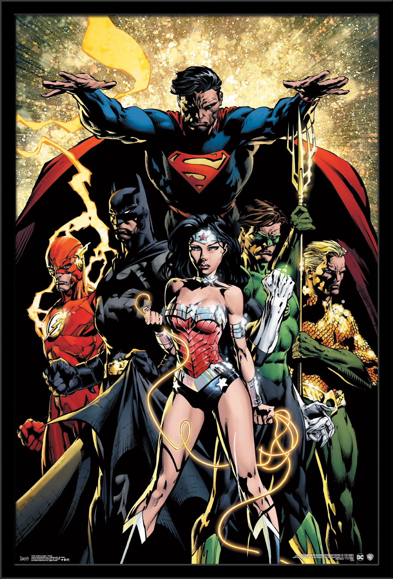 DC Comics - Justice League - Power Wall Poster, 22.375" x 34", Framed