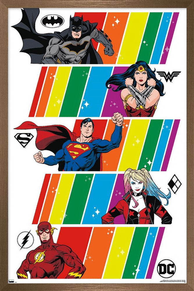 DC Comics Justice League - Pride Wall Poster, 14.725" x 22.375", Framed