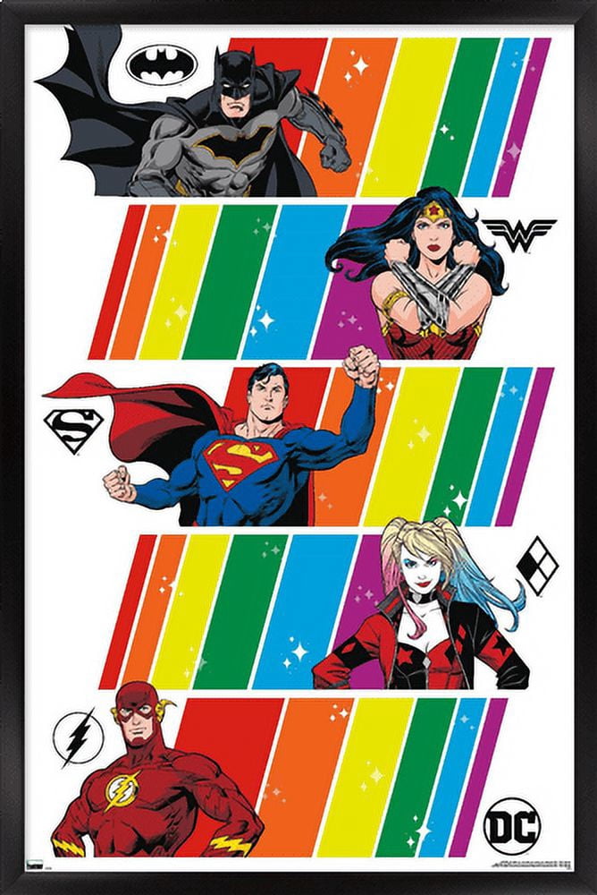 DC Comics Justice League - Pride Wall Poster, 22.375" x 34", Framed