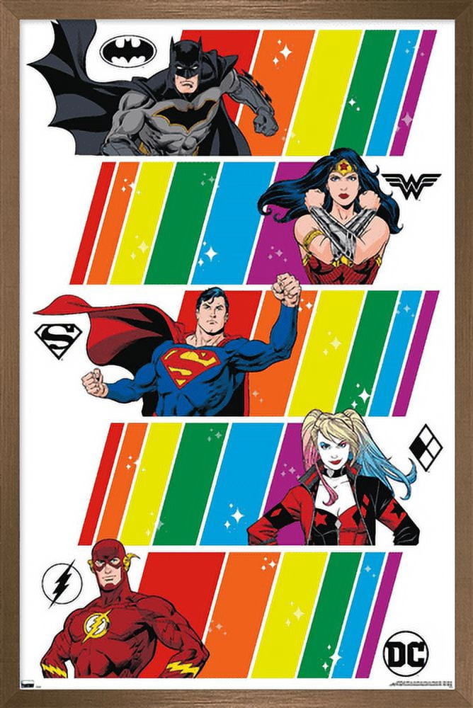 DC Comics Justice League - Pride Wall Poster, 22.375" x 34", Framed