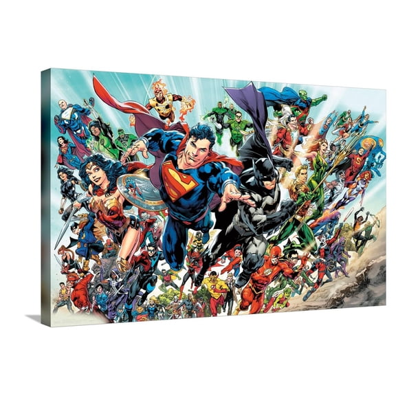 DC Comics Justice League Rebirth - Group Canvas Wall Poster, 22.375" x 34"