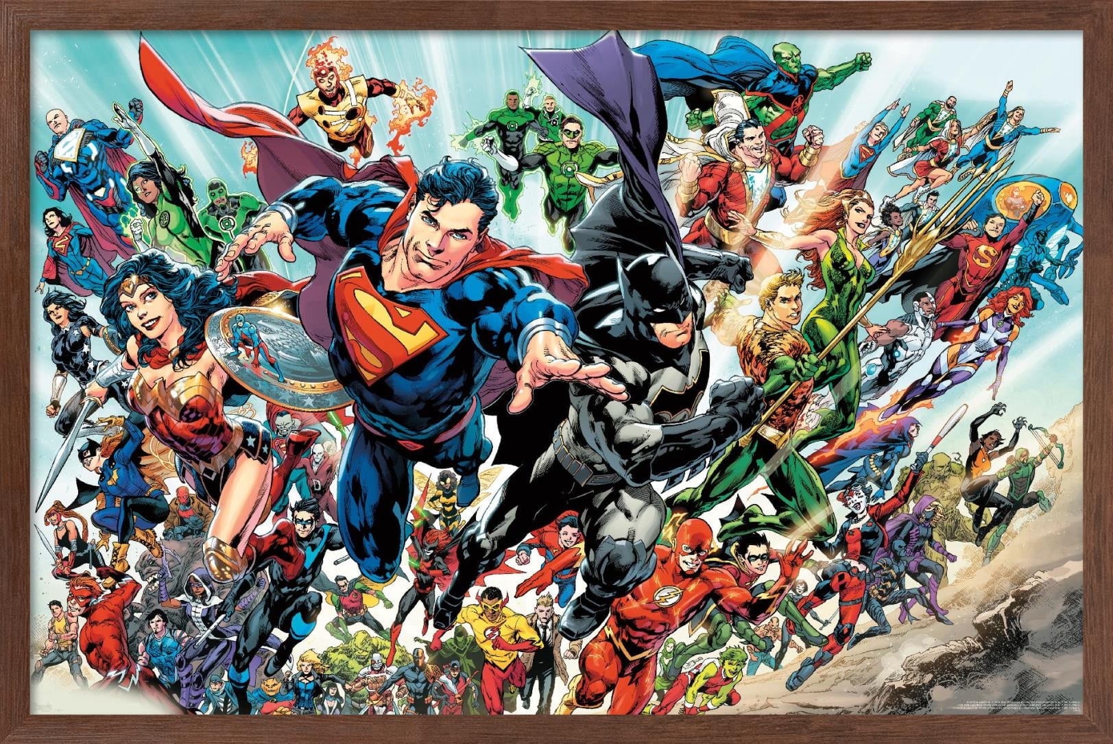 DC Comics - Justice League Rebirth - Group Wall Poster, 14.725" x 22.375", Framed