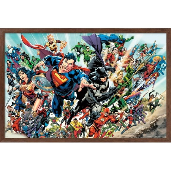 DC Comics - Justice League Rebirth - Group Wall Poster, 22.375" x 34", Framed