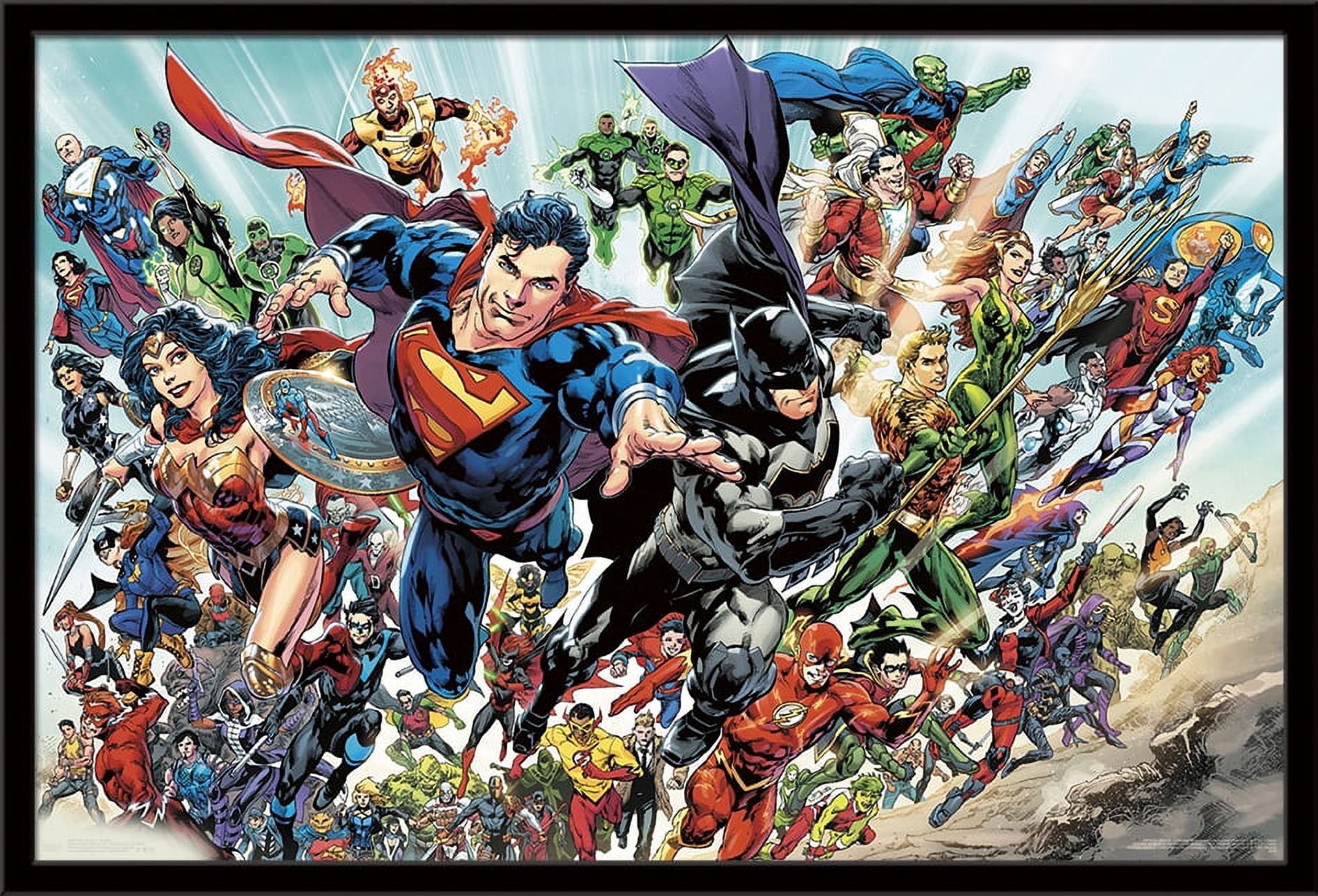 DC Comics - Justice League Rebirth - Group Wall Poster, 22.375" x 34", Framed