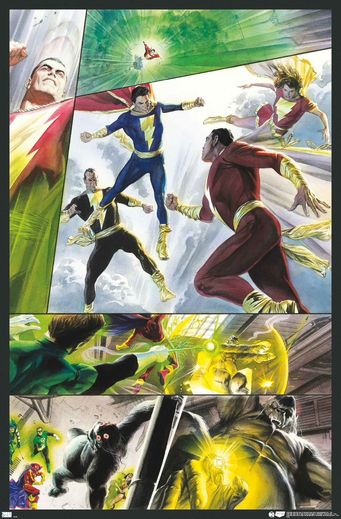 DC Comics Justice League - Shazam Family and Black Adam Wall Poster, 22.375" x 34"