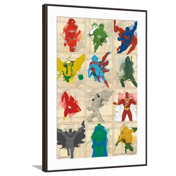 DC Comics Justice League - Simplistic Grid Canvas Wall Poster, 22.375" x 34"