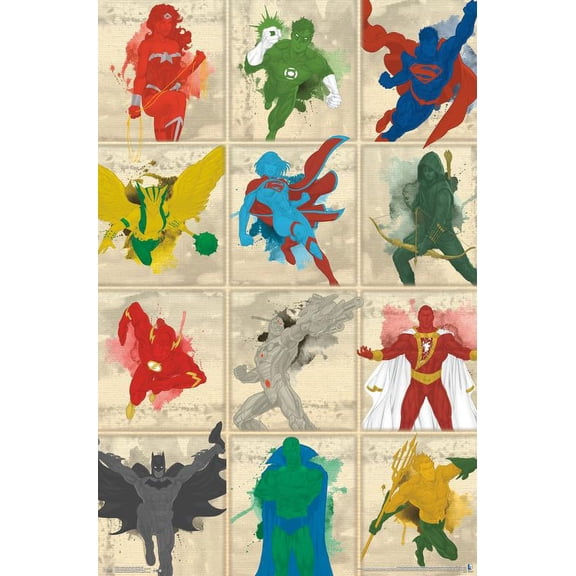 DC Comics - Justice League - Simplistic Grid Wall Poster, 22.375" x 34"