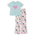 thumbnail image 1 of DC Comics Justice League Supergirl T-Shirt and Flare Leggings Outfit Set Toddler to Big Kid, 1 of 4