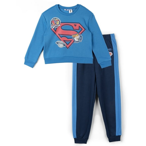 DC Comics Justice League Superman Fleece Pullover Sweatshirt and Jogger Pants Outfit Set Toddler to Big Kid