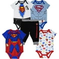 thumbnail image 1 of DC Comics Justice League Superman Infant Baby Boys Bodysuits and Jogger Pants Newborn to Infant, 1 of 5