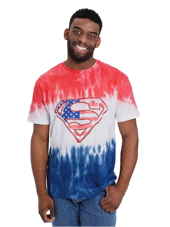 Justice League Superman July 4th Matching Family T-Shirt Tie Dye Adult