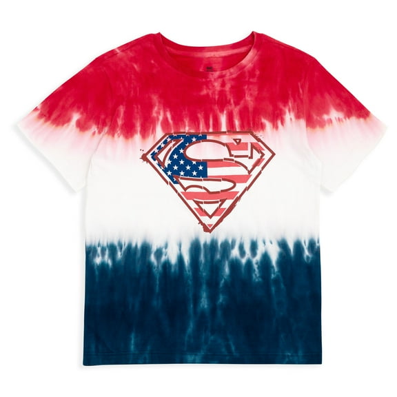 DC Comics Justice League Superman July 4th Matching Family T-Shirt Tie Dye Toddler to Big Kid