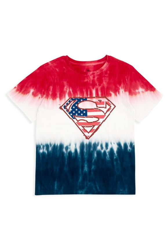 Justice League Superman July 4th Matching Family T-Shirt Tie Dye Toddler to Big Kid