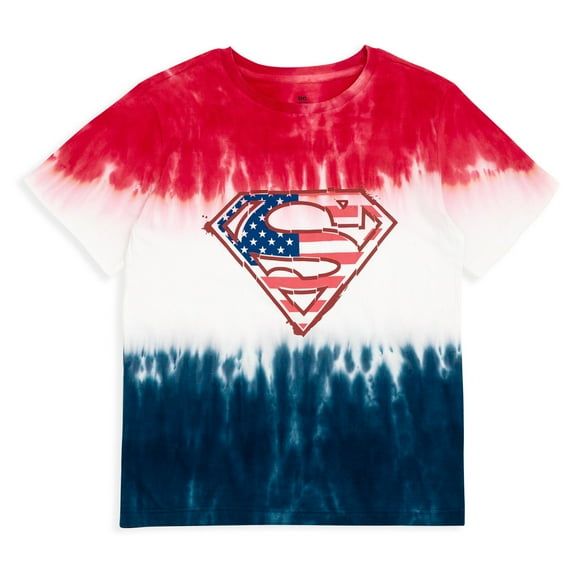 DC Comics Justice League Superman July 4th Matching Family T-Shirt Tie Dye Toddler to Big Kid