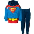 thumbnail image 1 of DC Comics Justice League Superman Little Boys Fleece Pullover Hoodie and Pants Outfit Set Toddler to Big Kid, 1 of 5