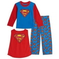 thumbnail image 1 of DC Comics Justice League Superman Little Boys Pajama Shirt Pants and Cape 3 Piece Set Toddler to Big Kid, 1 of 5