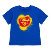 DC Comics Justice League Little Boys' Short Sleeve T-Shirt Blue Superman Splatter