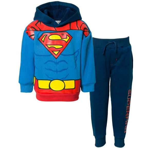 DC Comics Justice League Superman Toddler Boys Fleece Pullover Hoodie and Pants Outfit Set Toddler to Big Kid