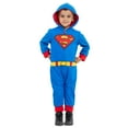 thumbnail image 1 of DC Comics Justice League Superman Toddler Boys Zip Up Cosplay Fleece Coverall and Cape Toddler to Big Kid, 1 of 5