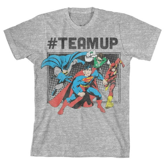 DC Comics Justice League #TeamUp Youth Boys T-Shirt-Small