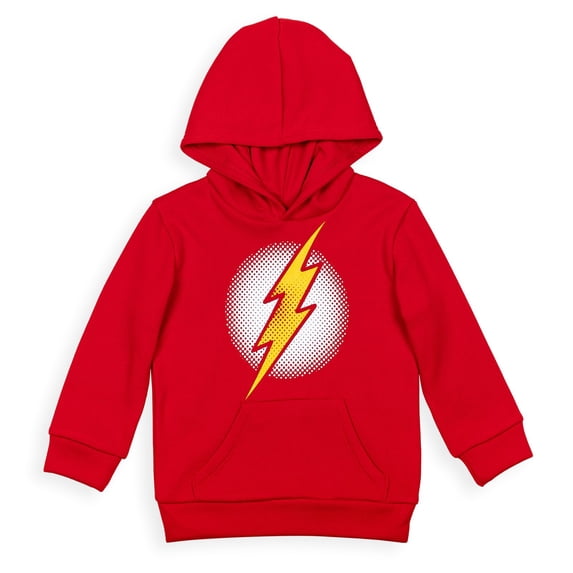 DC Comics Justice League Big Boys' Fleece Pullover Hoodie The Flash Bright Red