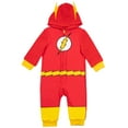 thumbnail image 1 of DC Comics Justice League The Flash Little Boys Fleece Zip Up Pajama Coverall Toddler to Big Kid, 1 of 5