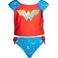 thumbnail image 1 of DC Comics Justice League Wonder Woman Little Girls Rash Guard and Bikini Bottom Little Kid to Big Kid, 1 of 5