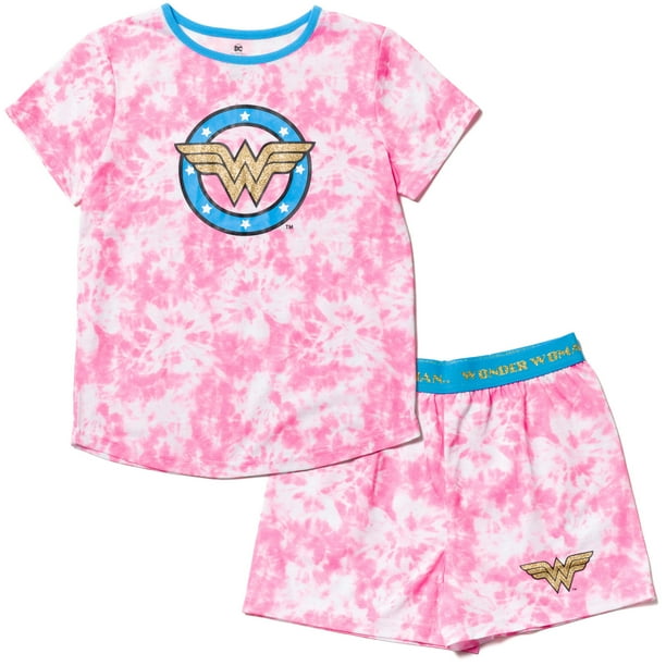 DC Comics Justice League Wonder Woman Pajama Shirt and Shorts Tie