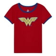 thumbnail image 1 of DC Comics Justice League Wonder Woman Ringer T-Shirt Logo Toddler to Big Kid, 1 of 1