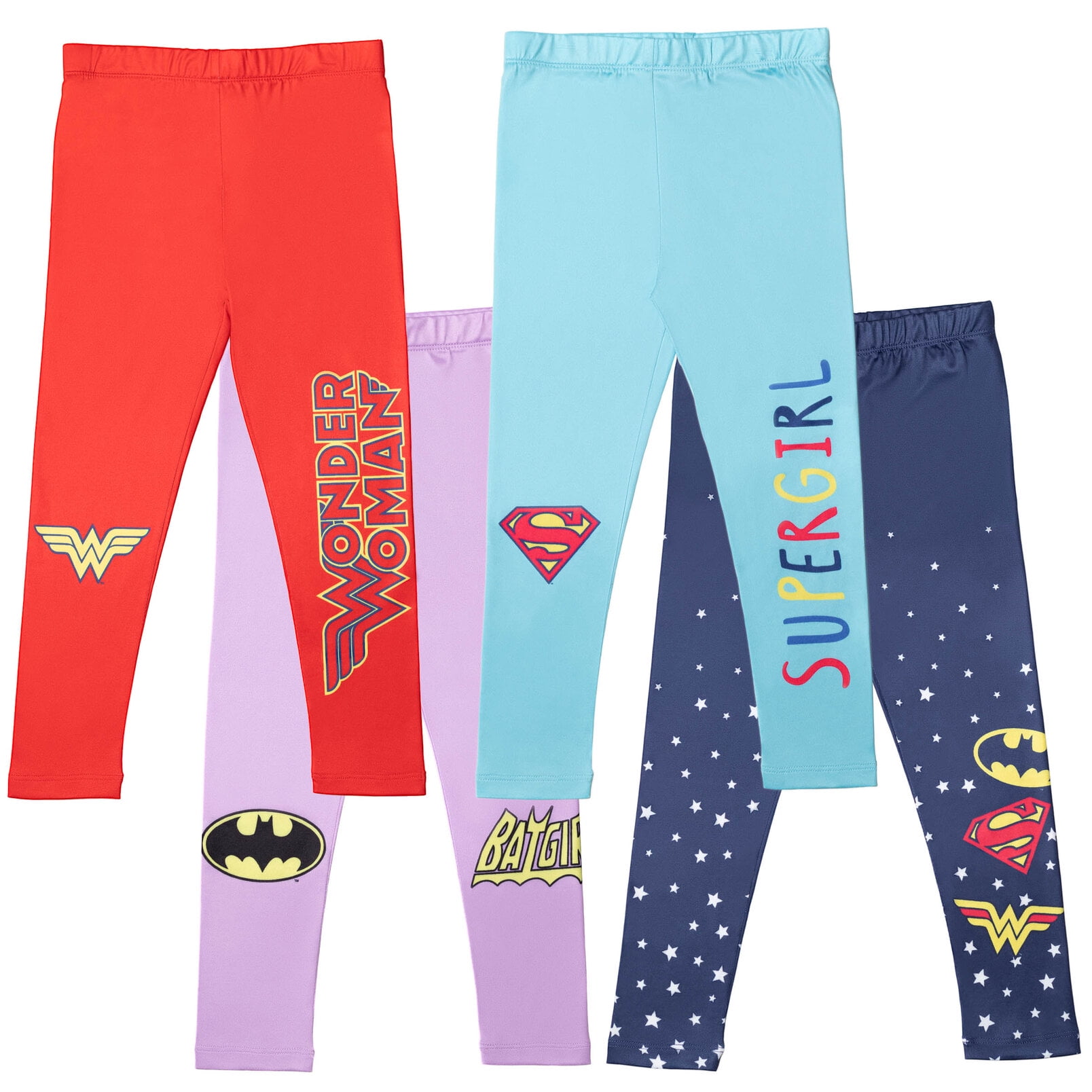 DC Comics Justice League Wonder Woman Supergirl Batgirl Toddler Girls 4  Pack Pants Toddler to Big Kid 