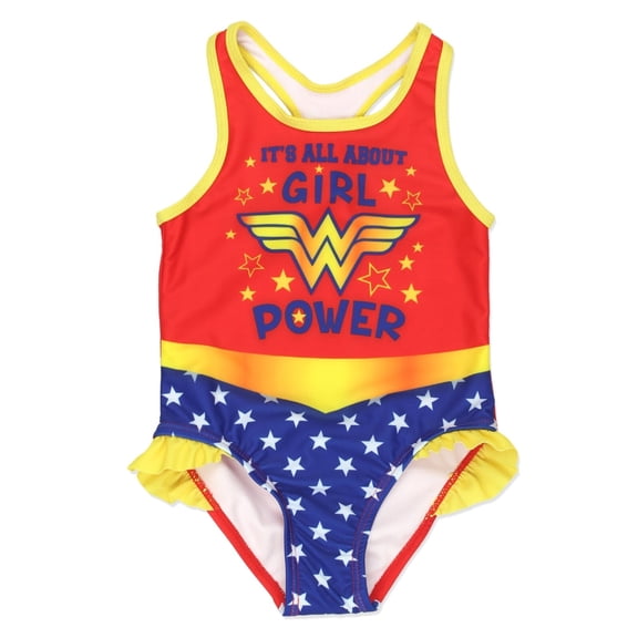 DC Comics Justice League Wonder Woman Toddler Girls One Piece Bathing Suit Toddler