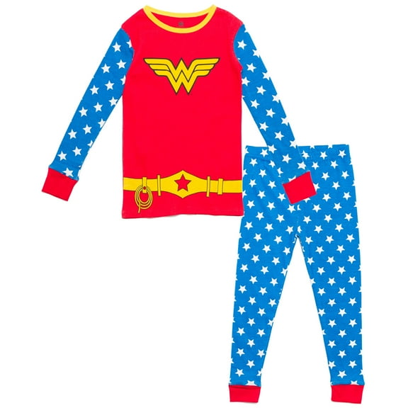 DC Comics Justice League Wonder Woman Toddler Girls Pajama Shirt Pants blue / Red 5T
