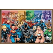 DC Comics - Justice League of America - Group Wall Poster, 14.725" x 22.375", Framed
