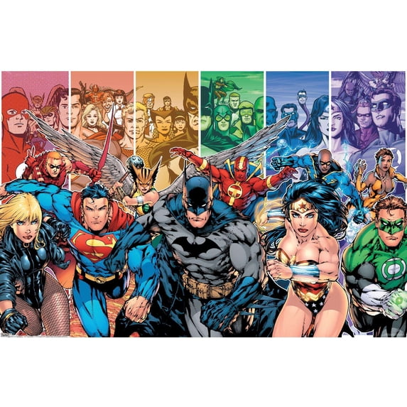 DC Comics - Justice League of America - Group Wall Poster, 14.725" x 22.375"
