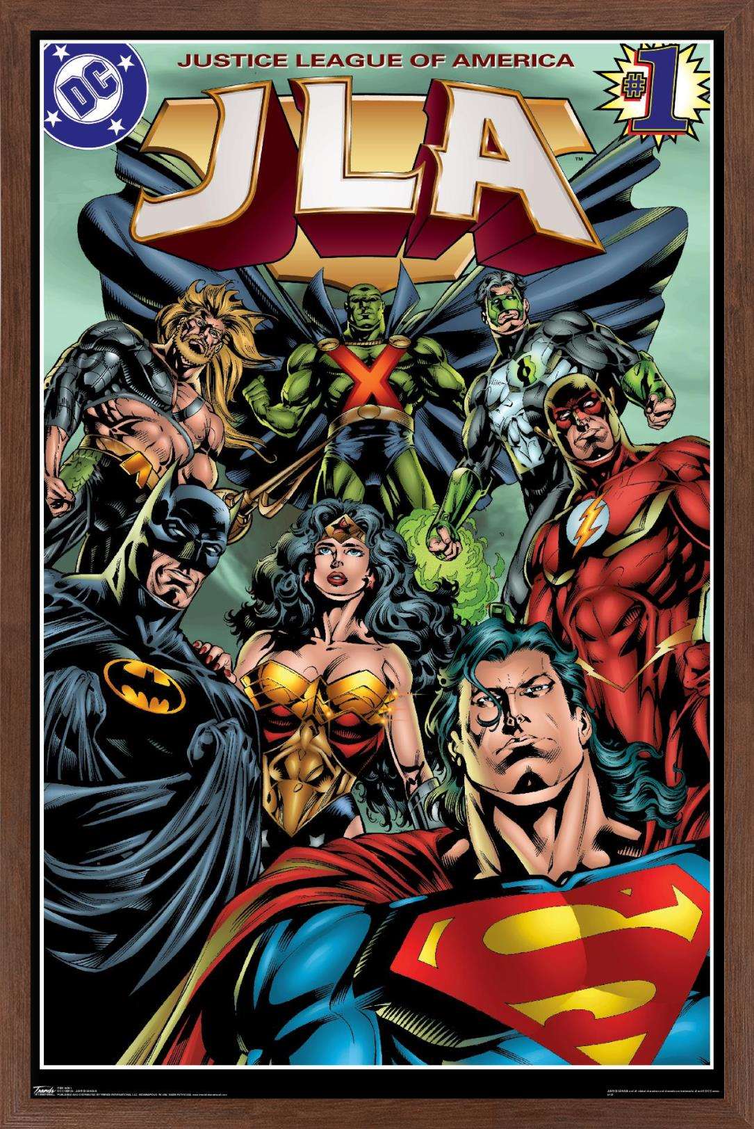 DC Comics - Justice League of America - JLA Wall Poster, 14.725" x 22.375", Framed