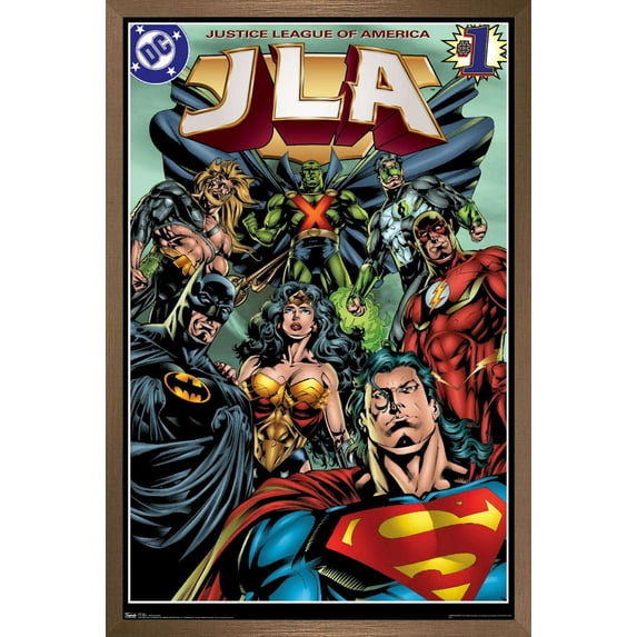 DC Comics - Justice League of America - JLA Wall Poster, 22.375" x 34", Framed