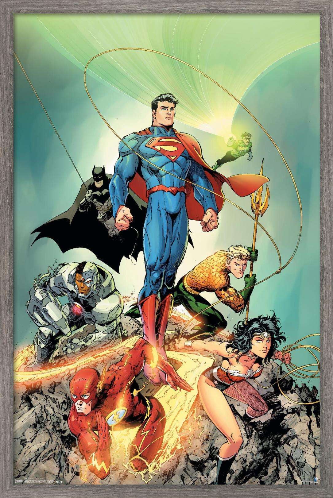 DC Comics - Justice League of America - Unite Wall Poster, 14.725" x 22.375", Framed