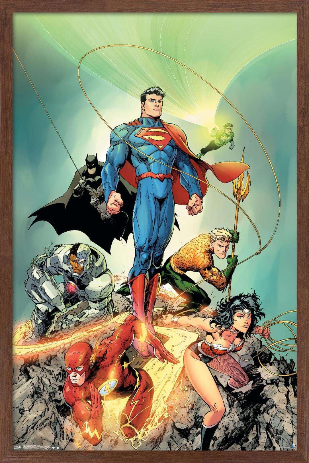 DC Comics - Justice League of America - Unite Wall Poster, 14.725" x 22.375", Framed