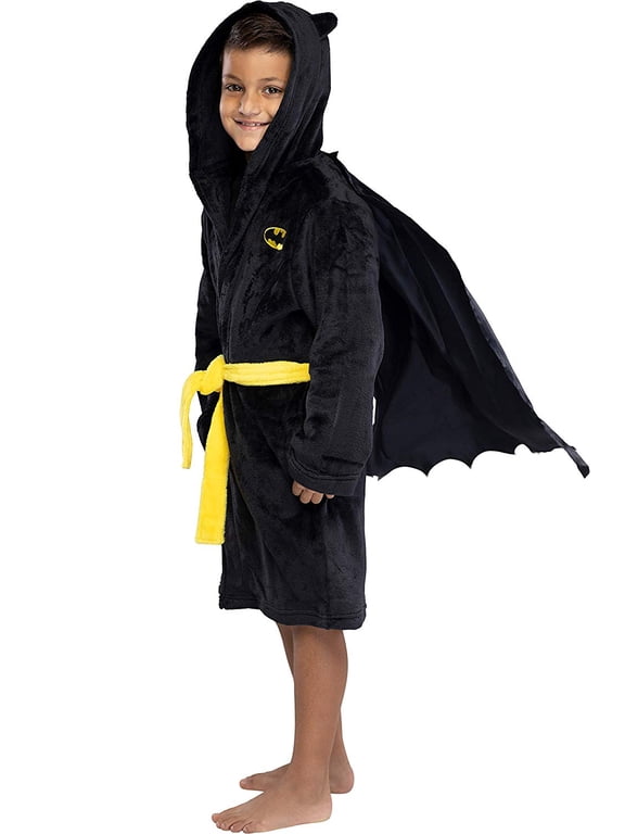 DC Comics Kids' Superhero Fleece Hooded Robe Character Bathrobe Lounge