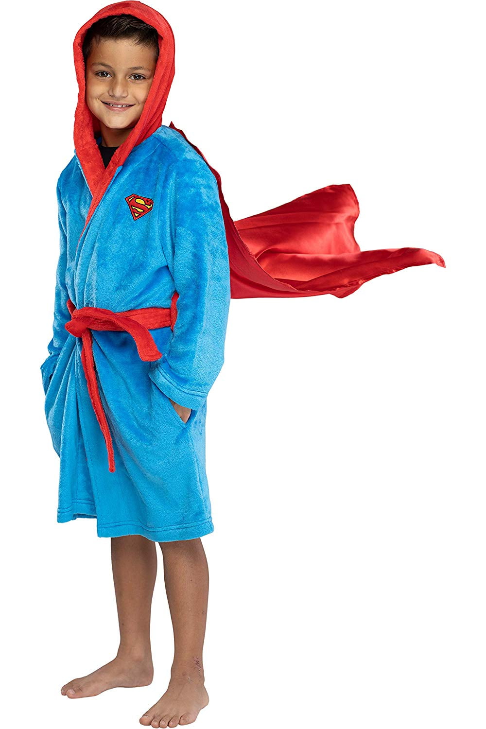 DC Comics Kids' Superhero Fleece Hooded Robe Character Bathrobe Lounge ...