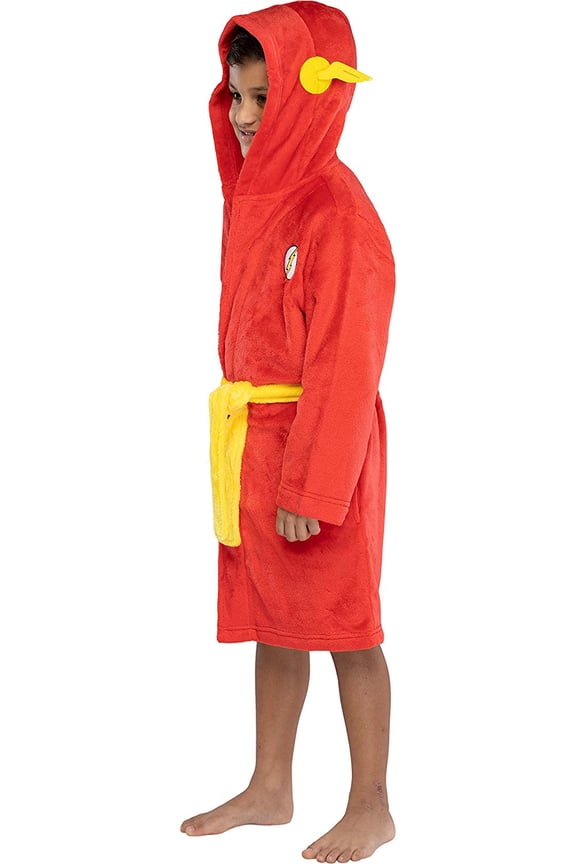 DC Comics Kids' Superhero Fleece Hooded Robe Character Bathrobe Lounge