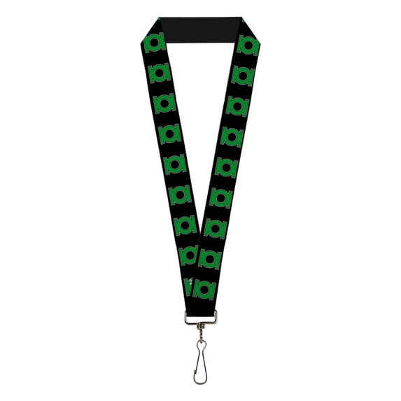 DC Comics Lanyard, Green Lantern Logo Black Green, Elastic